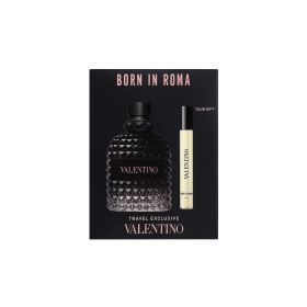 VALENTINO UOMO BORN IN ROMA 2 PCS SET FOR MEN: 3.4 EAU DE TOILETTE SPRAY + 0.33 EAU DE TOILETTE SPRAY