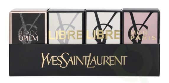 YSL 4 * 7.5 ML EAU DE PARFUM MINI SET FOR WOMEN: BLACK OPIUM + LIBRE + LIBRE INTENSE + MON PARIS