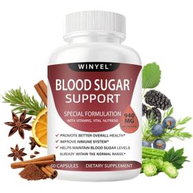 Blood Sugar Complex Supplement - With Cinnamon, Bitter Melon, Chromium, Mulberry, Alpha Lipoic Acid, 60 Capsules (Option: 1)