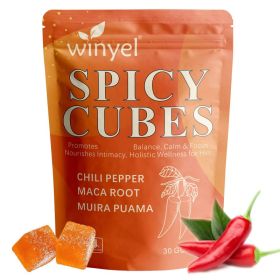 WINYEL Spicy Cubes, Intimacy Gummies With Chili Pepper, Muira Puama, Maca Root, Epimedium, Helps Promote Hormone Balance, Calmness And Intimacy W (Option: 1)